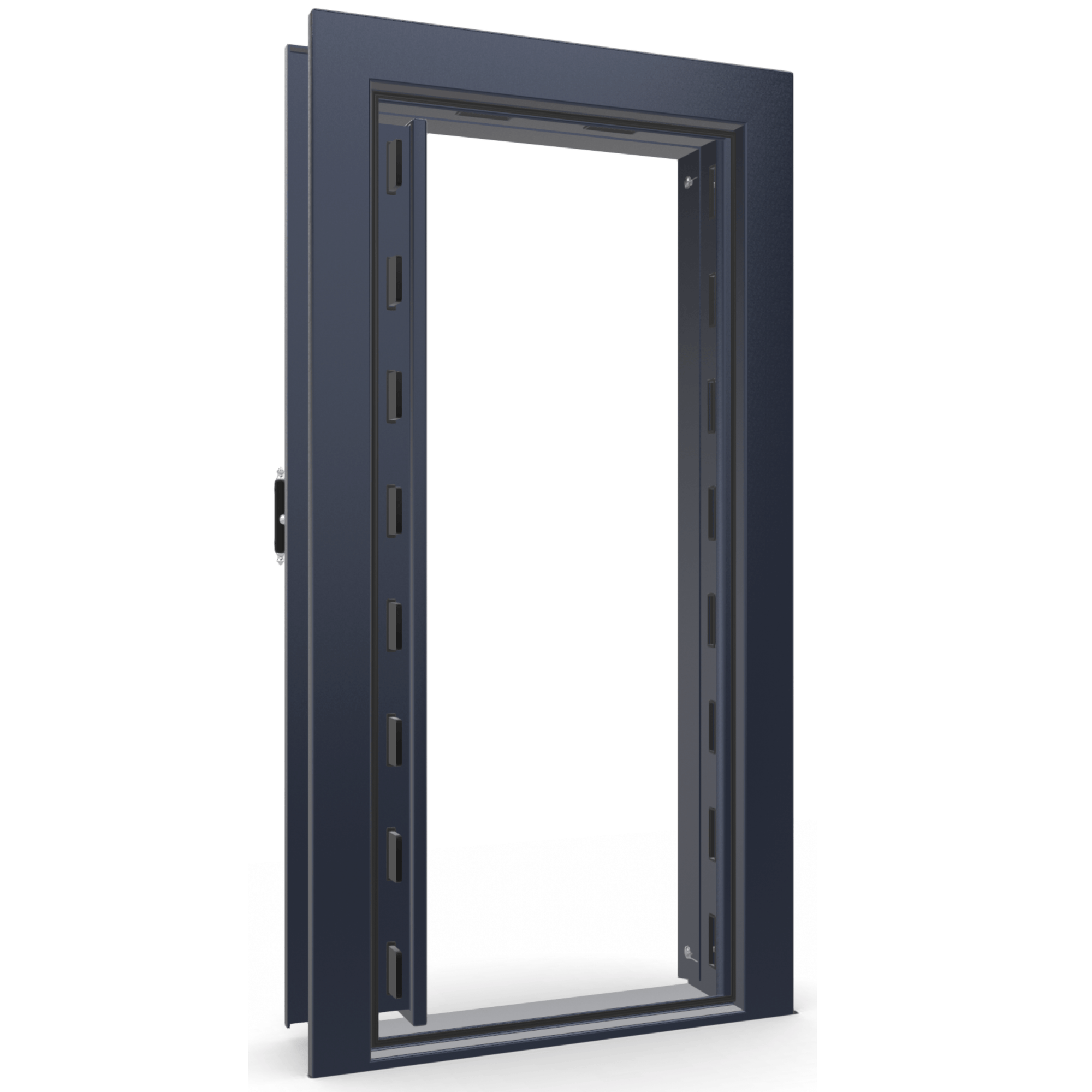 Vault Door Series | In-Swing | Left  Hinge | Blue Gloss | Mechanical Lock - open