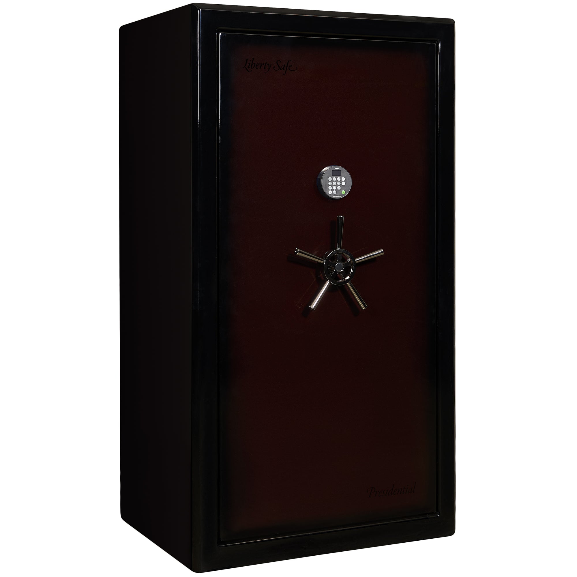 Presidential Series | Level 10 Security | 2.5 Hours Fire Protection | 40 | Dimensions: 66”(H) x 36”(W) x 27.75"(D*) | Burgundy Gloss | Electronic Lock - Closed