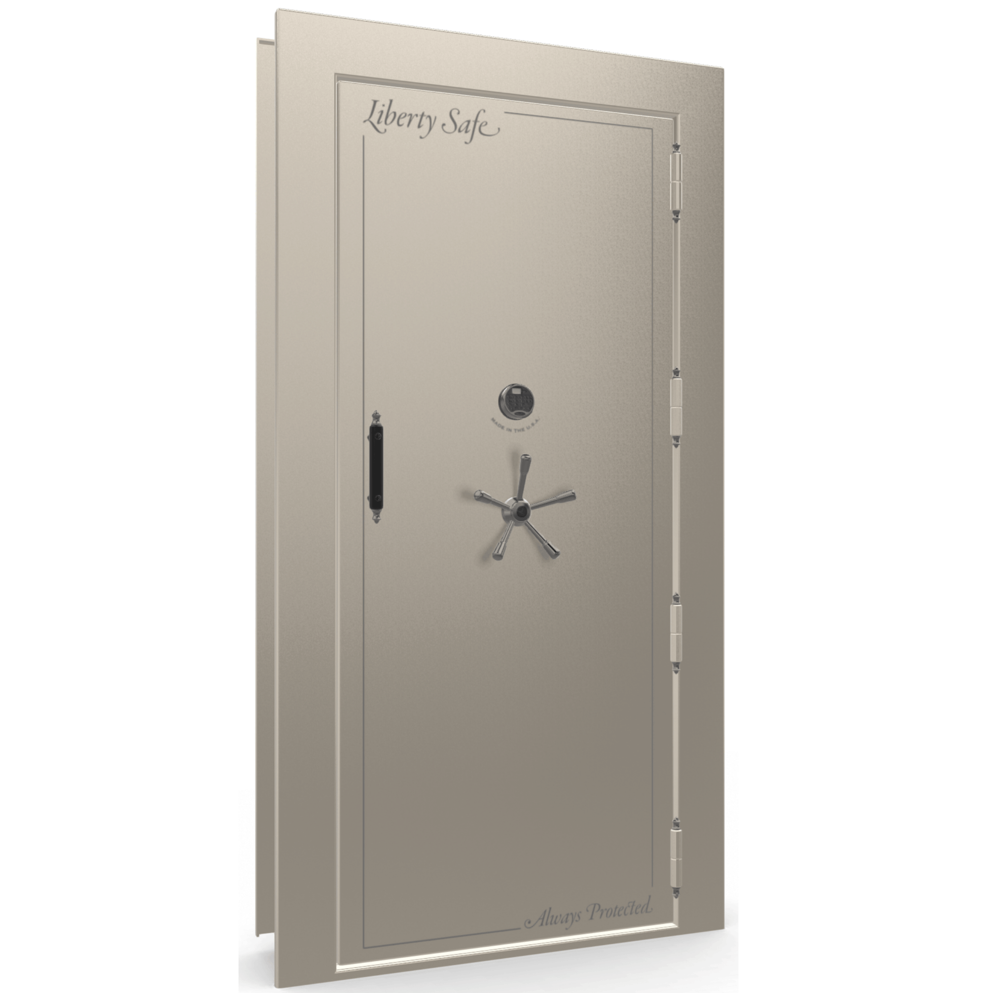 Vault Door Series | Out-Swing | Right  Hinge | Champagne Gloss | Electronic Lock - closed