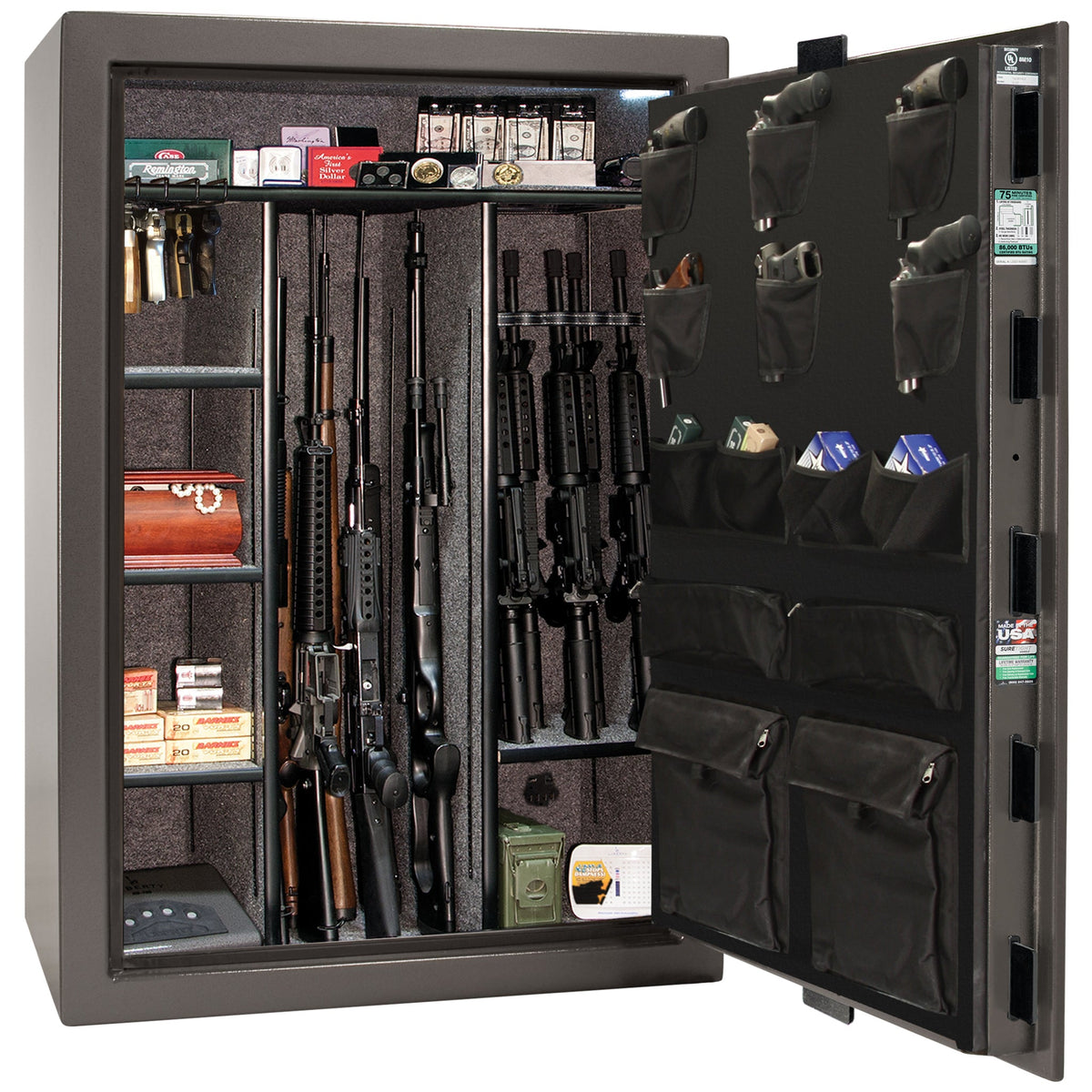 Colonial Series | Level 4 Security | 75 Minute Fire Protection | 35 | DIMENSIONS: 60.5&quot;(H) X 42”(W) X 22&quot;(D*) | Gray Marble | Electronic Lock - open